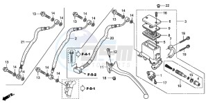 FES150A 125 S-WING drawing RR. BRAKE MASTER CYLINDER