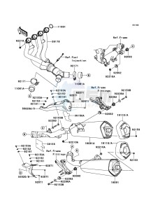 ZZR1400_ABS ZX1400FEF FR GB XX (EU ME A(FRICA) drawing Muffler(s)