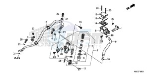 CB650FE CB650F 2ED - (2ED) drawing REAR BRAKE MASTER CYLINDER (CB650F)