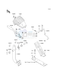 KAF 620 H [MULE 3010 4X4 HARDWOODS GREEN HD] (H6F-H8F) H8F drawing BRAKE PEDAL_THROTTLE LEVER