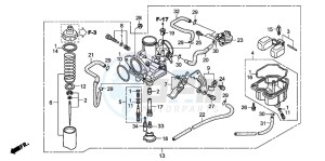 TRX250TM FOURTRAX drawing CARBURETOR