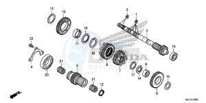 NC750DE Integra - NC750D Europe Direct - (ED) drawing TRANSMISSION (MAINSHAFT)