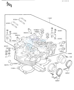 KZ 750 K [LTD BELT] (K1-K2 K2 CAN ONLY) [LTD BELT] drawing CYLINDER HEAD