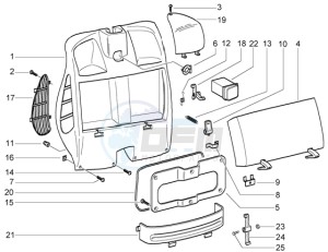 Granturismo 125 L drawing Front top case