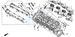 CB600F2 CB600S drawing CYLINDER HEAD