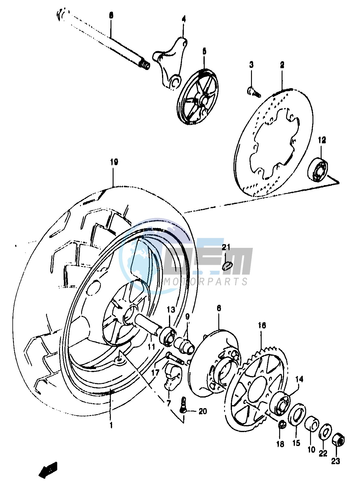 REAR WHEEL (GSF1200SAV SAW SAX SAY)