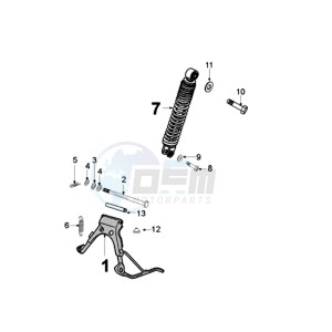 FIGHT 3 4T LE MANS drawing REAR SHOCK AND STAND