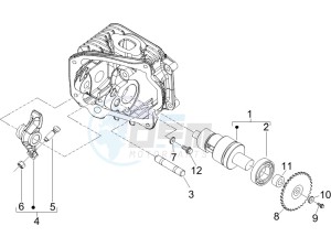 Fly 50 4t (USA) drawing Camshaft - Rocking levers support unit