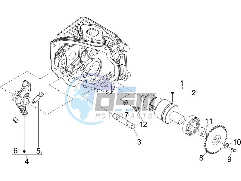 Camshaft - Rocking levers support unit