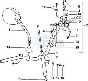 Zip 125 4T drawing Handlebars component parts