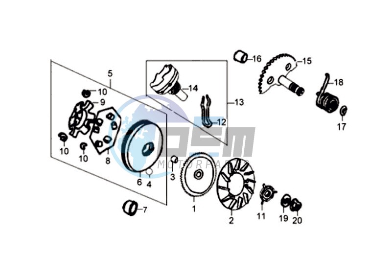 DRIVE PULLEY - GEARED SHAFT