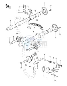 KZ 650 F (F1) drawing CAMSHAFTS_CHAIN_TENSIONER