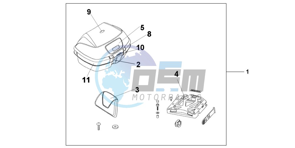 TOP BOX 45L CYCLON BLUE METALLIC