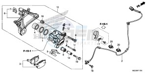 CB1100NAH UK - (E) drawing REAR BRAKE CALIPER (CB1100NA/ NAD)