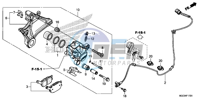 REAR BRAKE CALIPER (CB1100NA/ NAD)