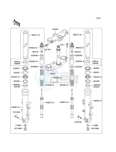 ZX 900 C [NINJA ZX-9R] (C1-C2) [NINJA ZX-9R] drawing FRONT FORK--  - JKAZX2C1 XA031068- -