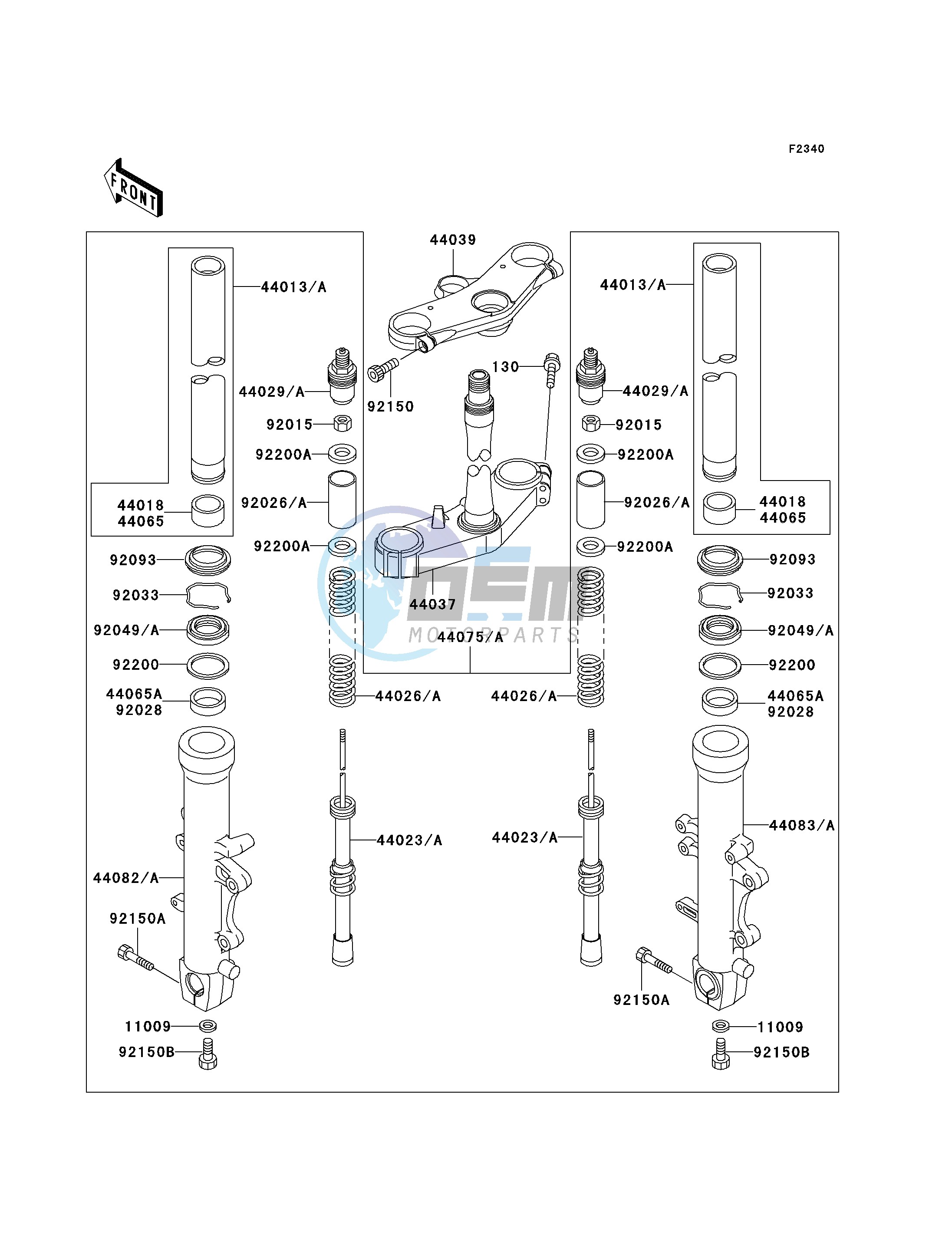 FRONT FORK--  - JKAZX2C1 XA031068- -