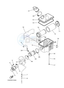 YFM450FWAD YFM450PHF GRIZZLY 450 EPS HUNTER (2LCA) drawing INTAKE