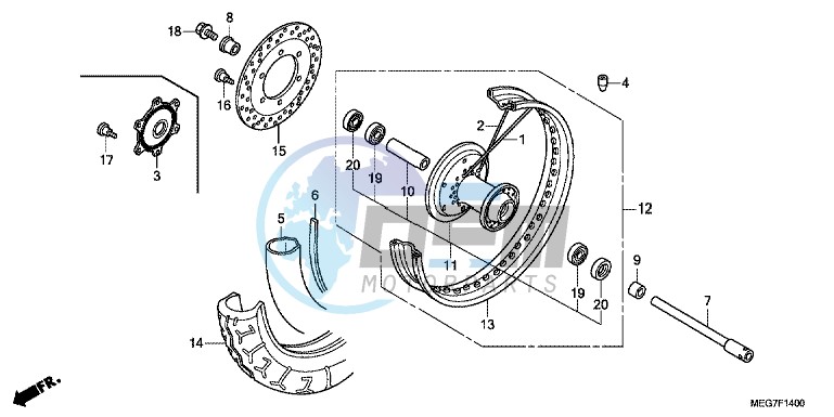 FRONT WHEEL (VT750C2B/C2S/CS/C/CA)