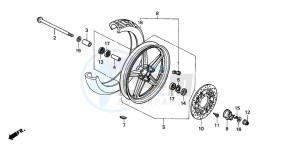 CB250 drawing FRONT WHEEL (1)