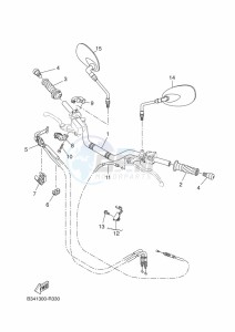 XSR700 MTM690-U (B9J2) drawing STEERING HANDLE & CABLE