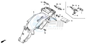 CB250 drawing REAR FENDER