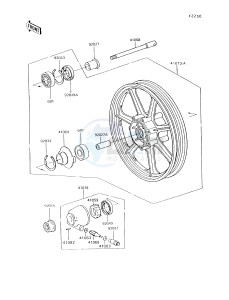 VN 750 A [VULCAN 750] (A10-A14) [VULCAN 750] drawing FRONT WHEEL