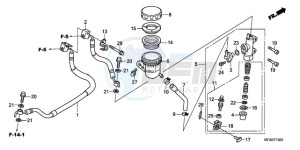 CBF1000AA UK - (E / MKH) drawing REAR BRAKE MASTER CYLINDER (CBF1000A/T/S)