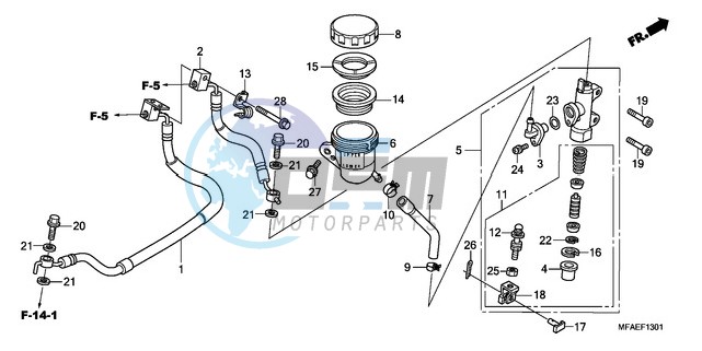 REAR BRAKE MASTER CYLINDER (CBF1000A/T/S)