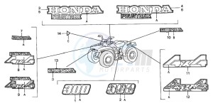 TRX300 FOURTRAX 300 drawing MARK/EMBLEM (2)