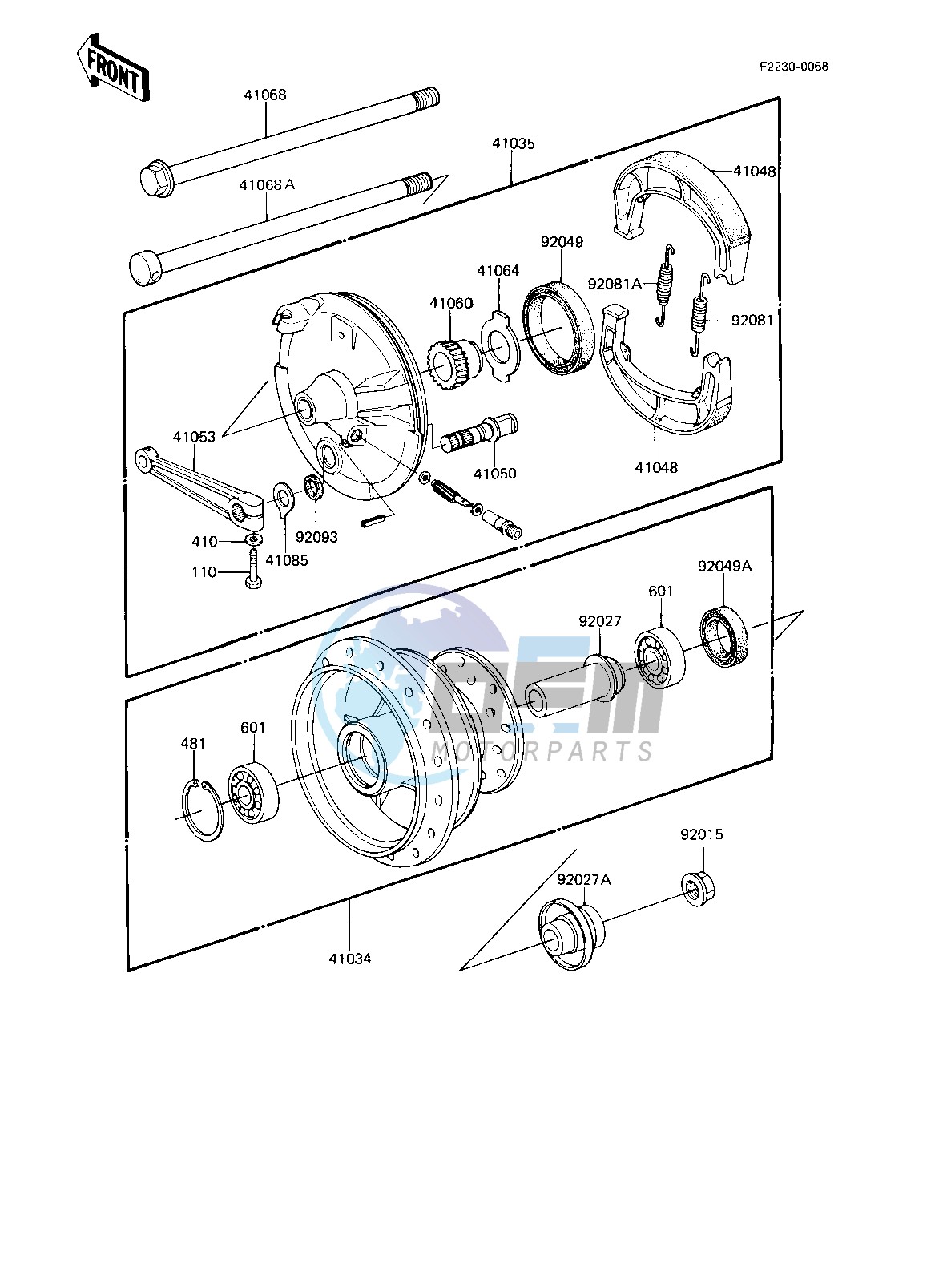 FRONT HUB_BRAKE -- 82-83 KE175-D4_D5- -