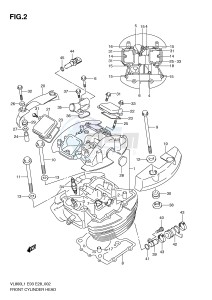 VL800 (E3-E28) VOLUSIA drawing FRONT CYLINDER HEAD (VL800L1 E3)