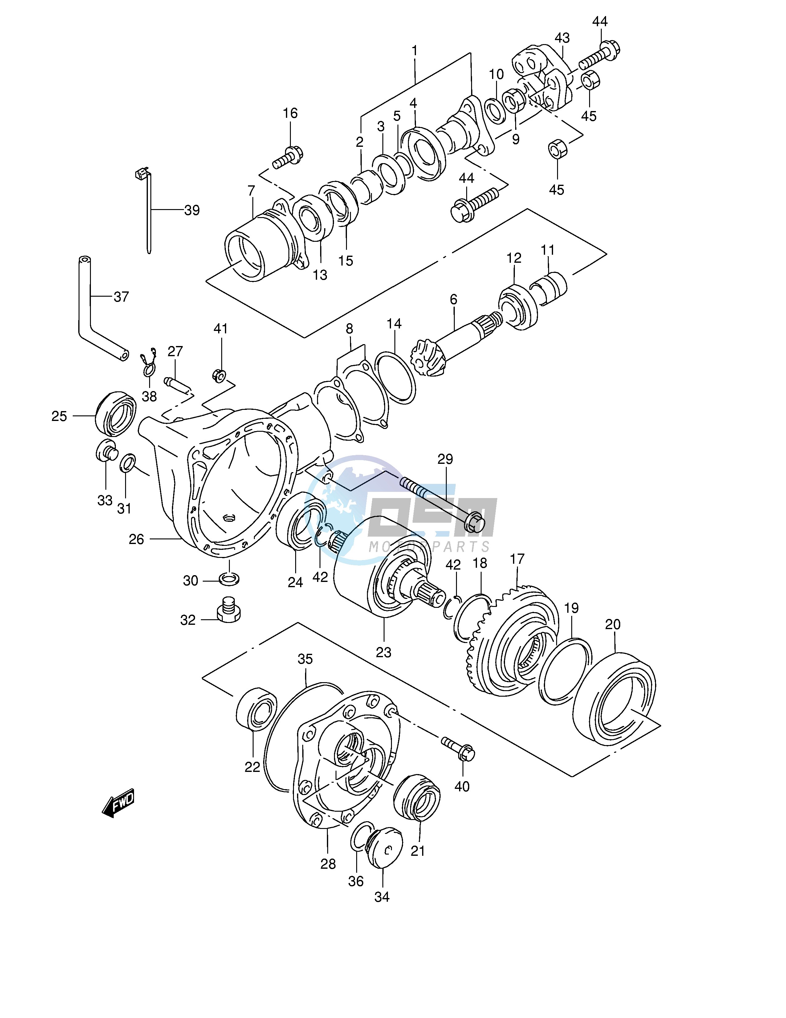 FINAL BEVEL GEAR (FRONT)(MODEL W X Y)