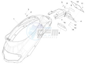 Liberty 125 4T Delivery E3 NEXIVE drawing Rear cover - Splash guard