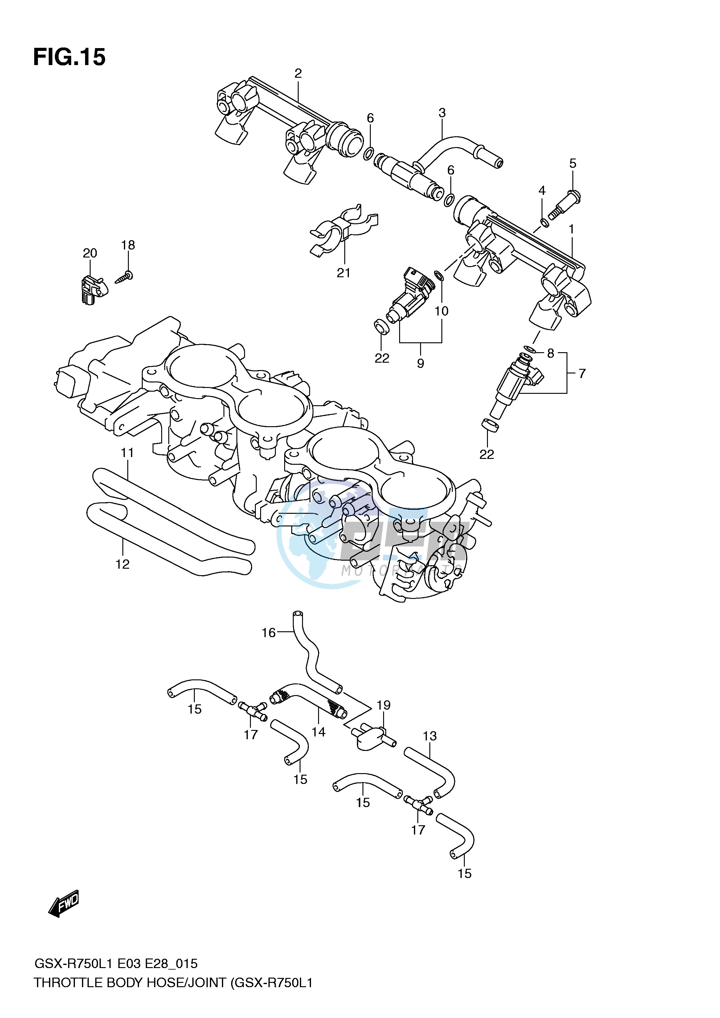 THROTTLE BODY HOSE JOINT (GSX-R750L1 E3)