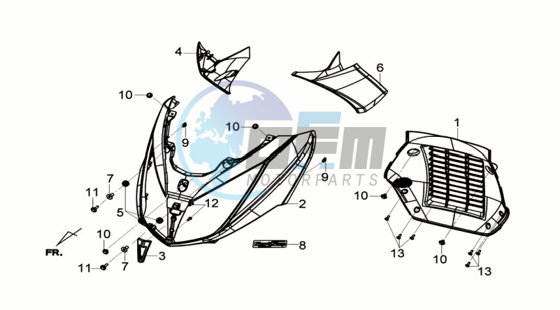 FR PLATE / INDICATORS / INNER LEG SHIELD