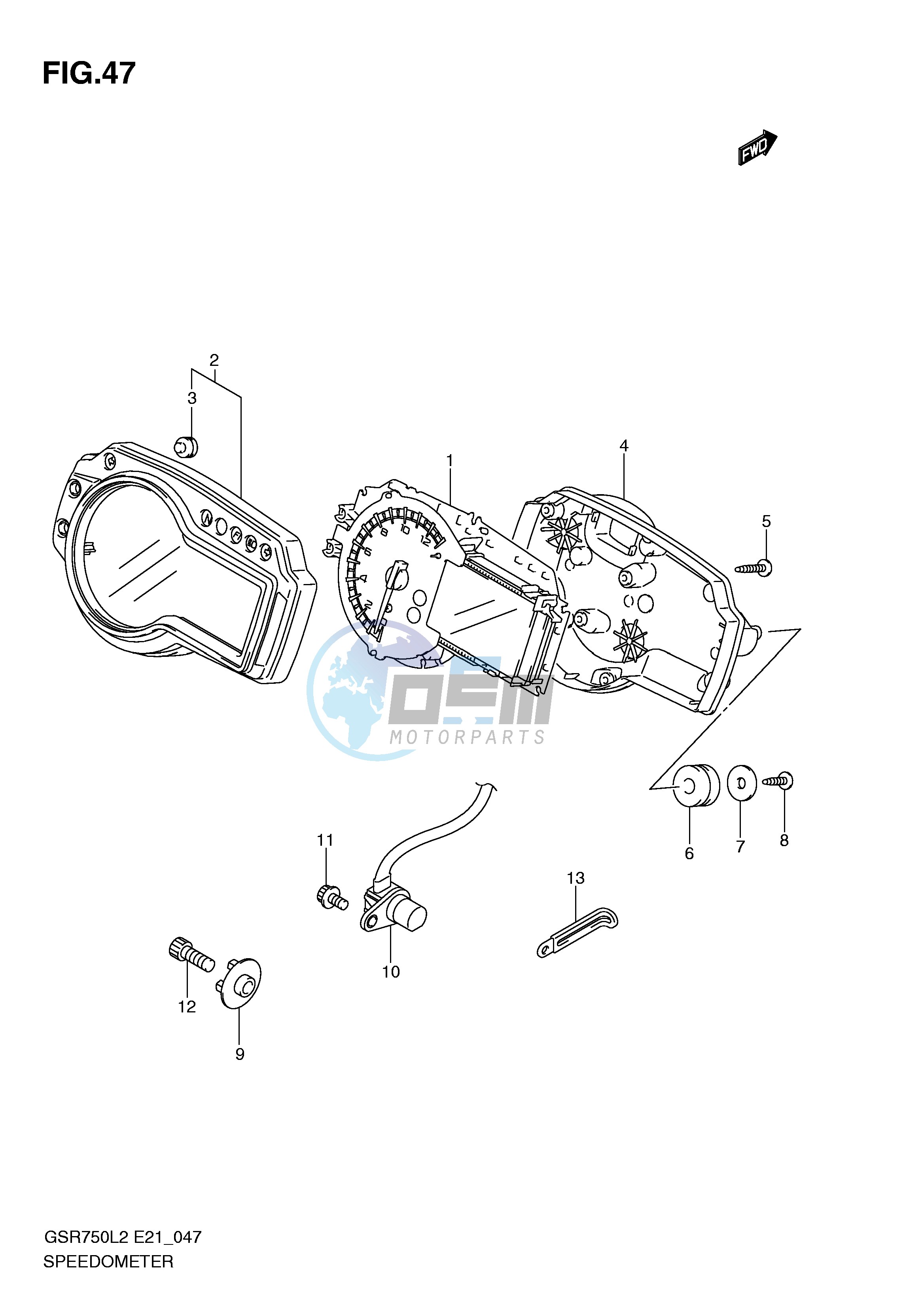 SPEEDOMETER (GSR750AL2 E21)