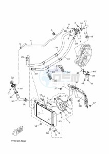 CZD300-A XMAX 300 (BBA1) drawing RADIATOR & HOSE