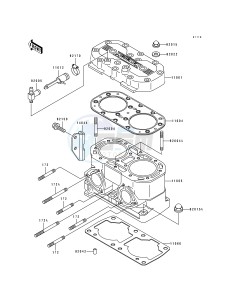 JH 750 B [SUPER SPORT XI] (B1-B3) [SUPER SPORT XI] drawing CYLINDER HEAD_CYLINDER