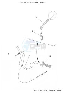 YFM700FWAD YFM70GPXK (B4FA) drawing WVTA HANDLE SWITCH, CABLE