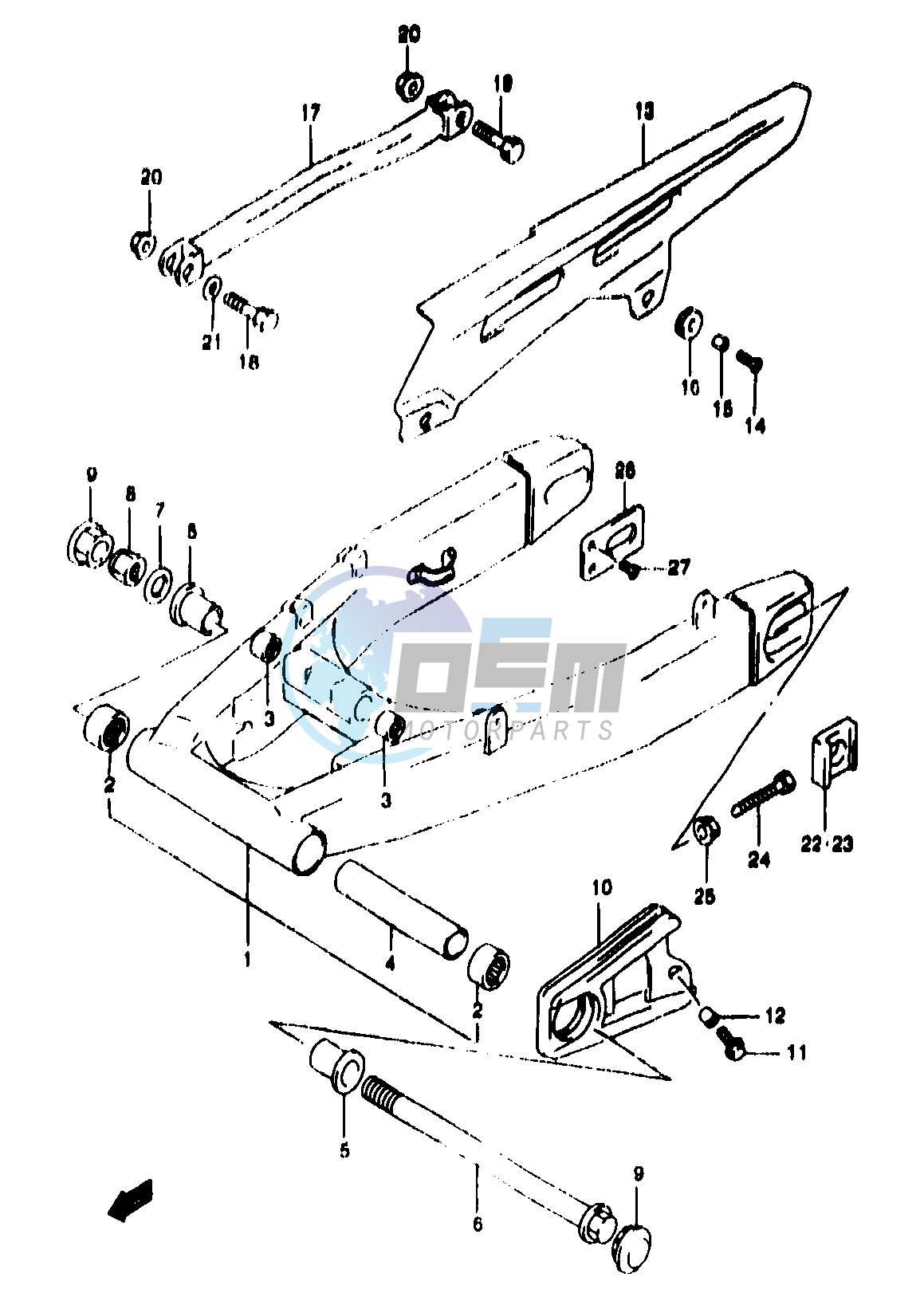 REAR SWINGING ARM (GSF1200T V W X Y ST SV SW SX SY)