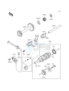 KLF 400 B [BAYOU 400 4X4] (B4-B6) [BAYOU 400 4X4] drawing GEAR CHANGE DRUM_SHIFT FORK-- S- -