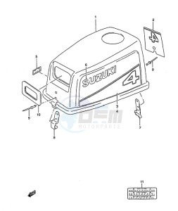 DT 4 drawing Engine Cover (1988 to 1993)