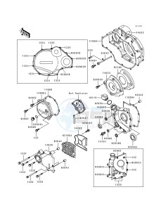 ZX 1100 F [GPZ 1100 ABS] (F1) [GPZ 1100 ABS] drawing ENGINE COVER-- S- -