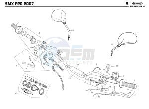 SMX-50-PRO-ORANGE drawing HANDLEBAR - CONTROLS