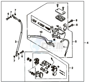 FIDDLE II 50 45KMH (L8) EU EURO4 drawing FRONT BRAKE  CALIPER / BRAKE LEVER /BRAKE LINE