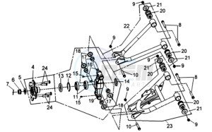 QUADRAIDER 600 drawing REAR FORK LEFT