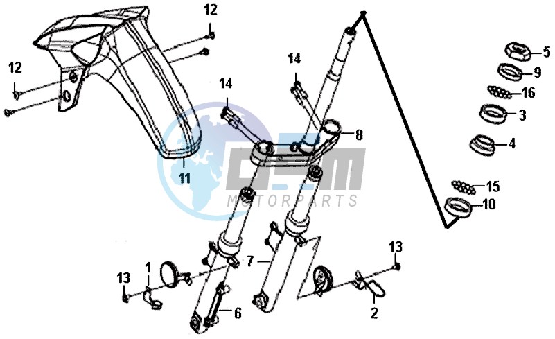 FRONT FORK / FRONT COVER / STEERING STEM