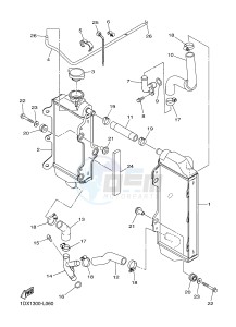 WR450F (1DXJ 1DXF 1DXH 1DXG) drawing RADIATOR & HOSE