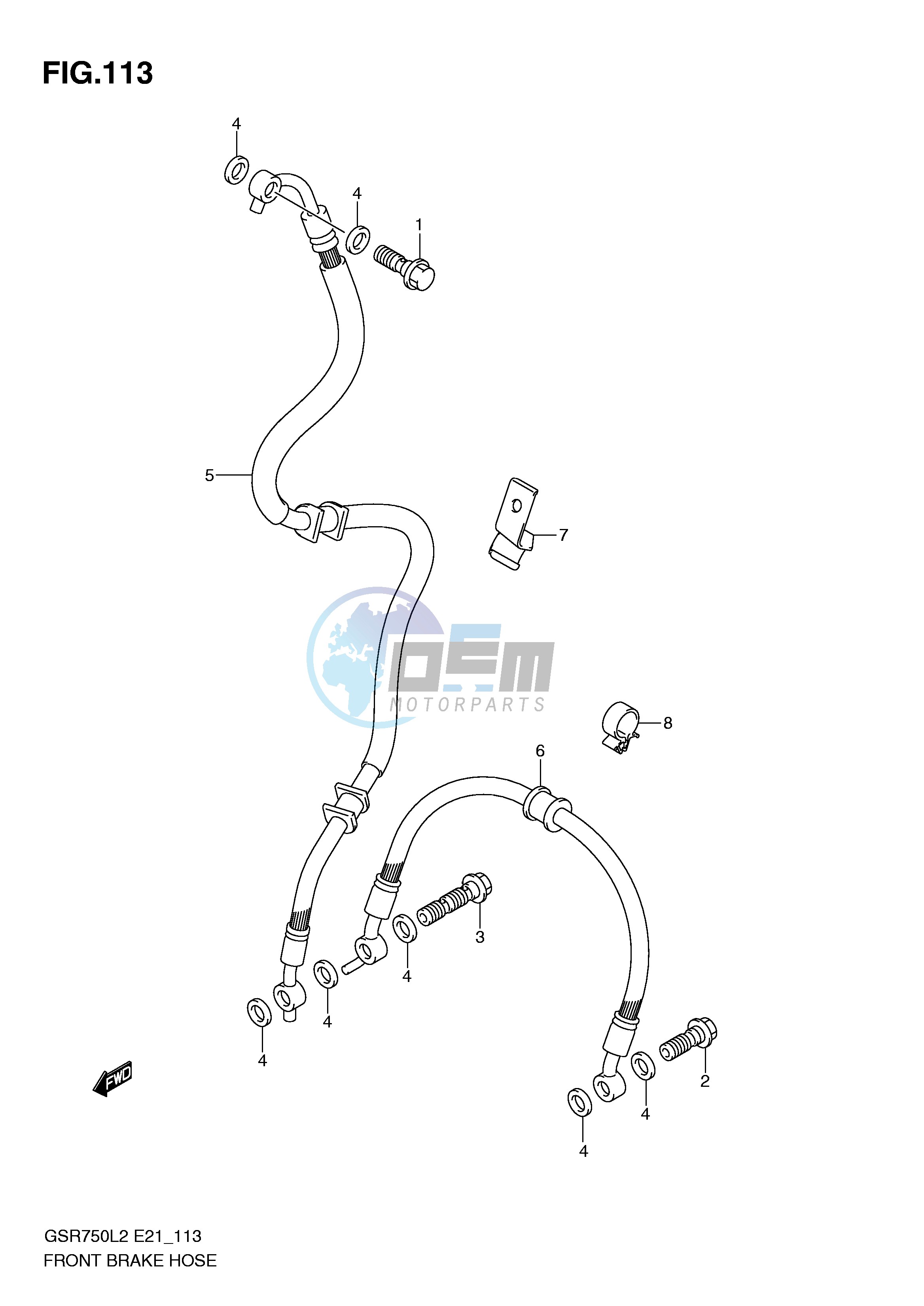 FRONT BRAKE HOSE (GSR750L2 E24)